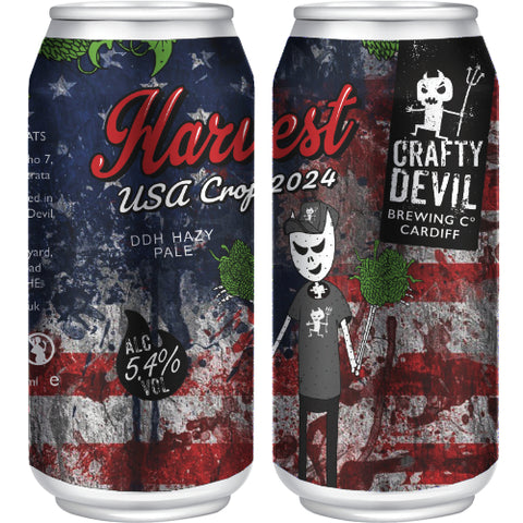 HARVEST USA CROP 2024. 5.4% DDH Hazy Pale. 4 x 440ml Cans