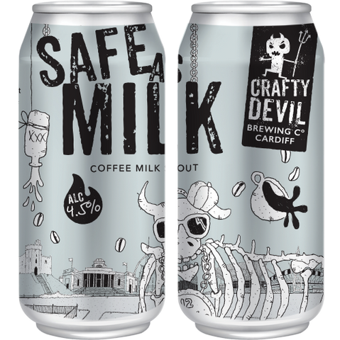 SAFE AS MILK - Coffee Milk Stout. 4.5%. 4 x 440ml Cans.