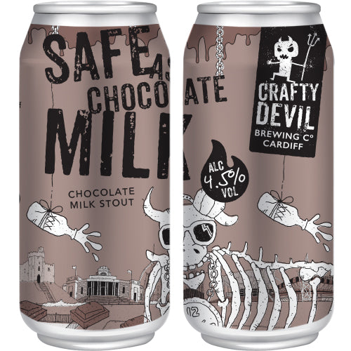 SAFE AS CHOCOLATE MILK - Chocolate Milk Stout. 4.5%. 4 x 440ml Cans.